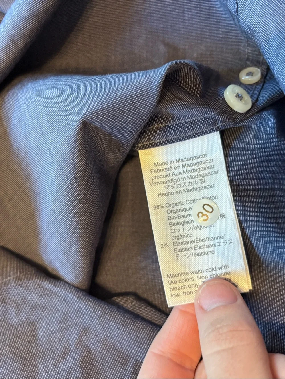 NWT J Crew Men’s M Organic Cotton Slim Fit Elastane Button Down Blue